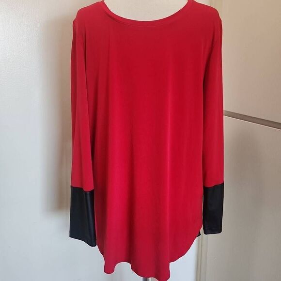 Peter Nygard Knit Red/Black Tunic Length Long Sleeve Pullover, NWOT, M - Picture 11 of 11